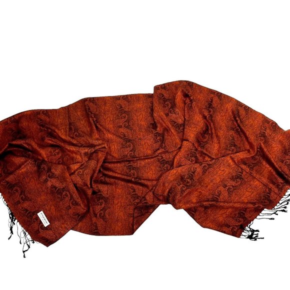 Pashmina Cashmere Paisley Scarf Shawl Wrap Stole Silk and Cashmere soft - Picture 12 of 12